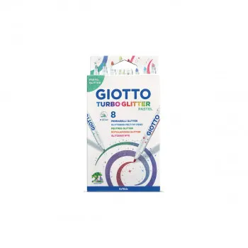 Фломастери, Giotto, Turbo Glitter Pastel, 8 бои, Ø2.8 мм 