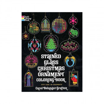 Stained Glass Christmas Ornament Coloring Book 