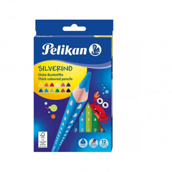 Дрвени боици, Pelikan, Silverino Thick, 12 бои 