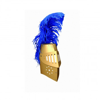 Витешки шлем со пердув - златен 