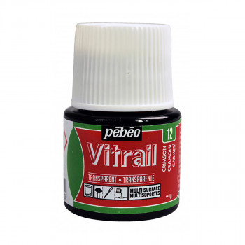 Боја за стакло, Pebeo, Vitrail Transparent, 45 мл, crimson 