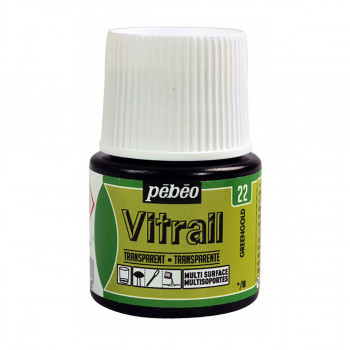 Боја за стакло, Pebeo, Vitrail Transparent, 45 мл, greengold 