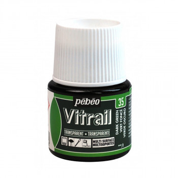 Боја за стакло, Pebeo, Vitrail Transparent, 45 мл, dark green 
