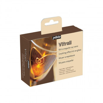 Сет средства за стакло со ефект, Pebeo, Vitrail Crackling effect kit, 2 x 45 мл 