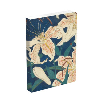 Hiroshige Spotted Lilies Dotted Paperback Journal: Blank Notebook with Pocket 