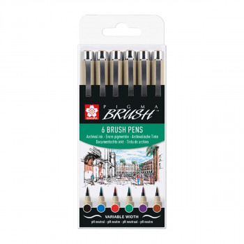 Сет од 6 брашпенс, Sakura, Pigma Brush Set 