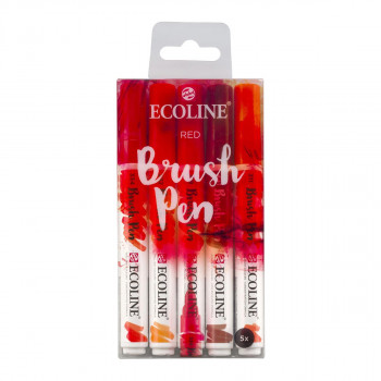 Сет од 5 брашпенс, TALENS, Ecoline Brush Pen set, red 