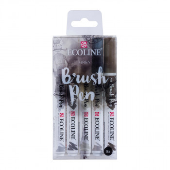 Сет од 5 брашпенс, TALENS, Ecoline Brush Pen set, grey 