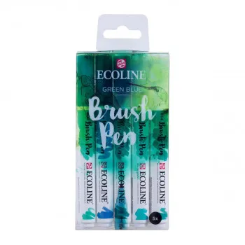 Сет од 5 брашпенс, TALENS, Ecoline Brush Pen set, green blue 