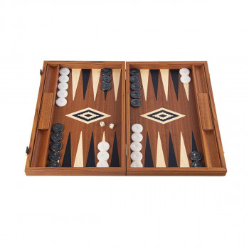 Сет за табла, Handcrafted Mahogany - Elegant Marquetry Design, голем 