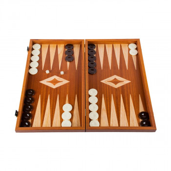 Сет за табла, Handcrafted Mahogany - Elegant Marquetry Design, голем 