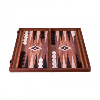 Сет за табла со лежиште за пулови, Walnut Replica Backgammon, мал 