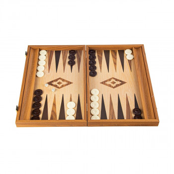 Сет за табла со лежиште за пулови, Oak-Walnut Replica Backgammon, мал 