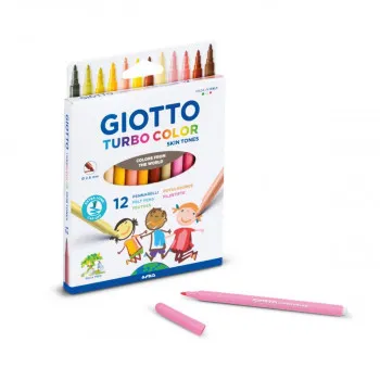 Фломастери, Giotto, Turbo Color Skin tones, 12 бои, Ø2.8 мм 