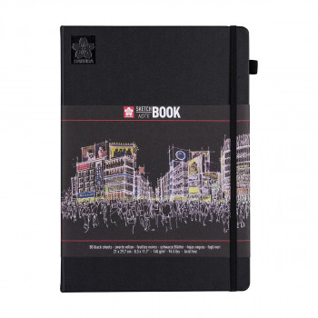 Скицник, Sakura, Sketch Book, 140g црнa хартија 