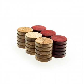 Пулови за табла - дрвени, Premium Olive Wood, црвени 