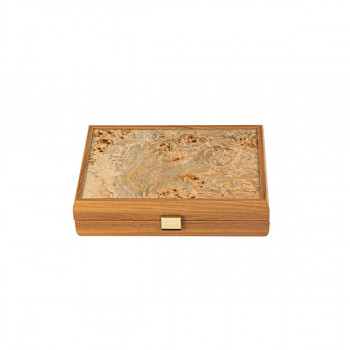 Карти за играње во кутија, Plastic Coated Playing Cards in Wooden Case with Lupo Burl 