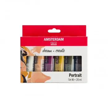 Сет акрилни бои - портрет, Amsterdam, All Acrylics - Standard Series portrait set, 6 x 20мл 
