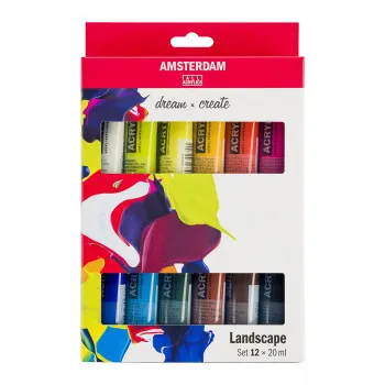 Сет акрилни бои - пејсажни, Amsterdam, All Acrylics - Standard Series landscape set, 12 x 20мл 