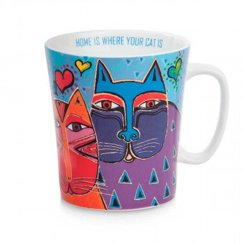 Шолја, Laurel Burch - Fantastic Felines, светлосинa 
