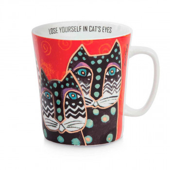 Шолја, Laurel Burch - Fantastic Felines, црвена 