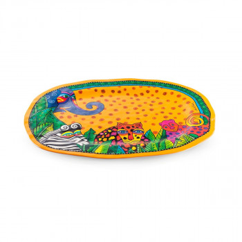 Послужавник, Laurel Burch - Jungle, ovalen, жолт 