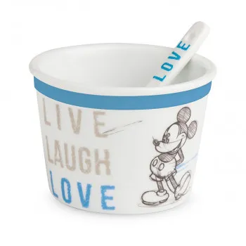 Чаша за сладолед со лажица, Disney, Mickey - Live Laugh Love, сина 