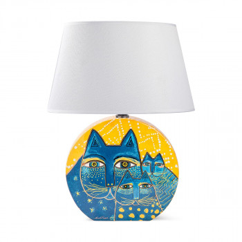 Столна ламба, Laurel Burch - Fantastic Felines, жолта, 46 цм 