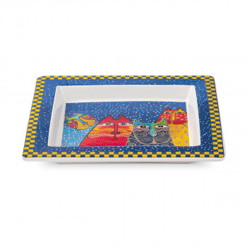 Послужавник, Laurel Burch - Fantastic Felines, син, 18 x 20 цм 