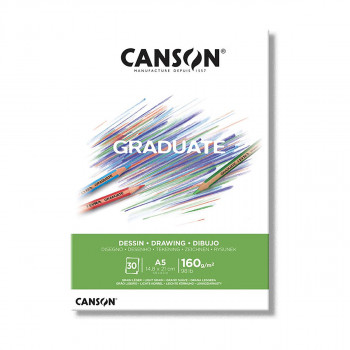 Хартија за цртање - блок, Canson, Graduate - Drawing, A5, 160 г/м² 