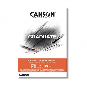 Хартија за цртање - блок, Canson, Graduate - Sketching, A5, 96г/м² 