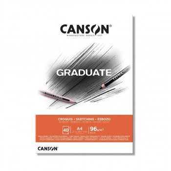 Хартија за цртање - блок, Canson, Graduate - Sketching, A4, 96г/м² 