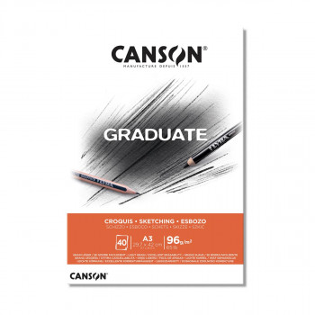 Хартија за цртање - блок, Canson, Graduate - Sketching, A3, 96г/м² 