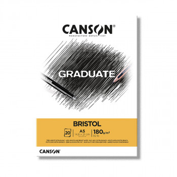Хартија за цртање - блок, Canson, Graduate - Bristol, A5, 180 г/м² 