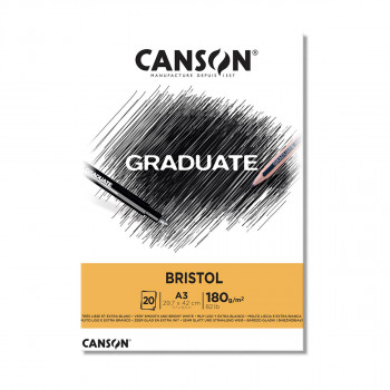 Хартија за цртање - блок, Canson, Graduate - Bristol, A3, 180 г/м² 
