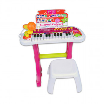 Електронска клавијатура со столче и микрофон, iGirl, Electronic Keyboard, 24 клавиши 