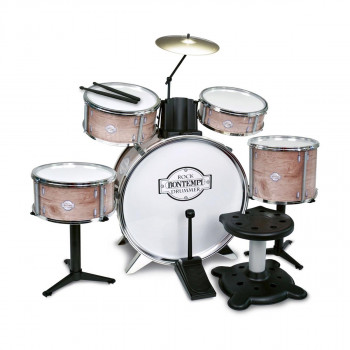 Сет тапани со столче, Music Academy, Rock Drum Set, 6 елементи, розеви 