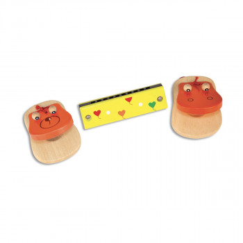 Сет - дрвени кастанети и усна хармоника, Wooden Castanets and Harmonica 