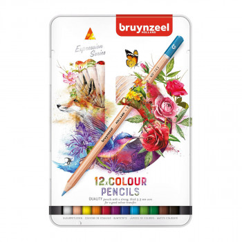 Сет дрвени боици во метална кутија, Bruynzeel, Expression, 12 бои 