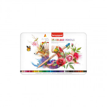 Сет дрвени боици во метална кутија, Bruynzeel, Expression, 36 бои 