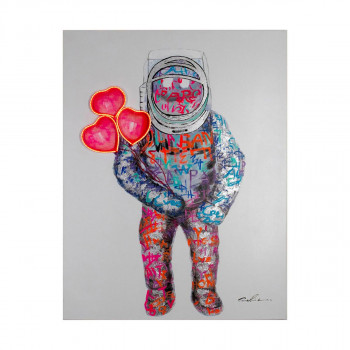Слика со неонско светло, Spaceman Hearts, LED Neon 