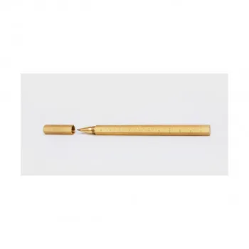 Пенкало - шестоаголно со линијар, Brass Hexagonal Pen 