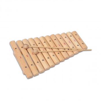 Дрвен ксилофон со 2 стапчиња, Wooden xylophone, 12 плочки 
