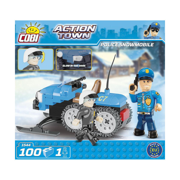 Коцки за градба, Action Town, Police Snowmobile, 100 парчиња