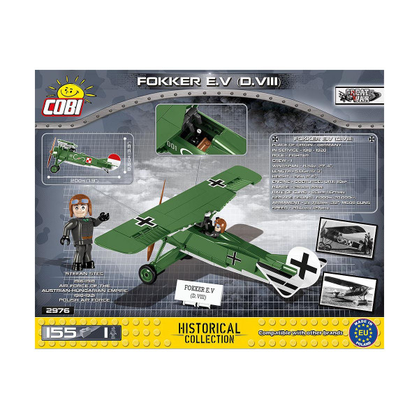 Коцки за градба, Great War Historical Collection, Fokker E.V (D.VIII), 155 парчиња