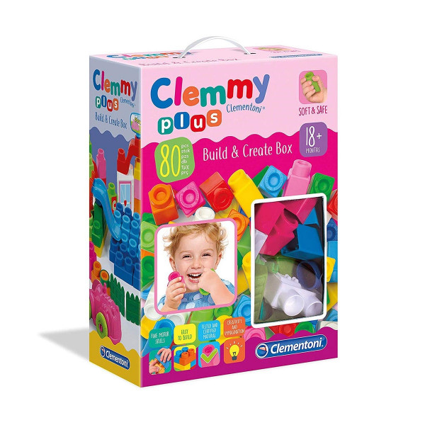 Сет за градба, Clemmy Plus Build and Create Box, 80 парчиња