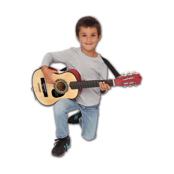 Дрвена гитара со ремен, Wooden Guitar, 75cm 