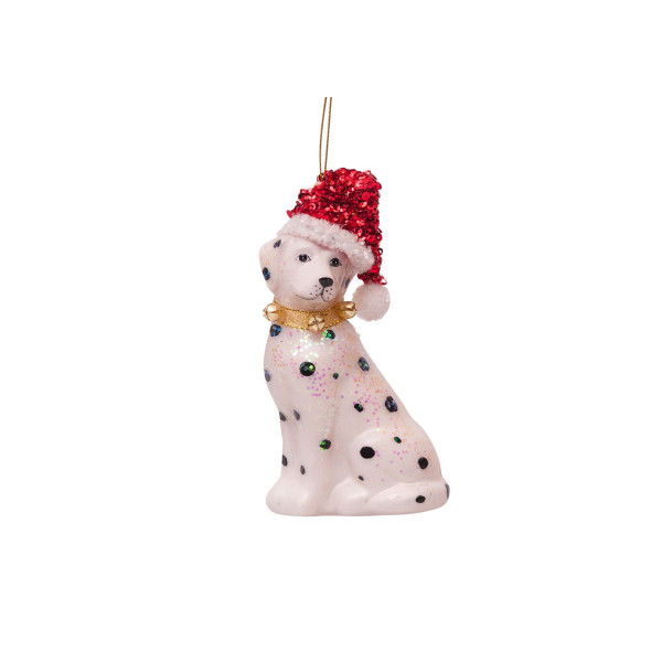 Лампион, Dalmatian Dog with Christmas hat, 11cm 
