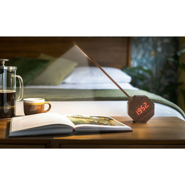 Часовник/Ламба, Octagon One Plus Portable Alarm Clock Desk Light, дрво - орев