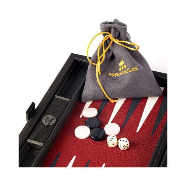 Сет за табла, Handcrafted Burgundy Red Travel Set